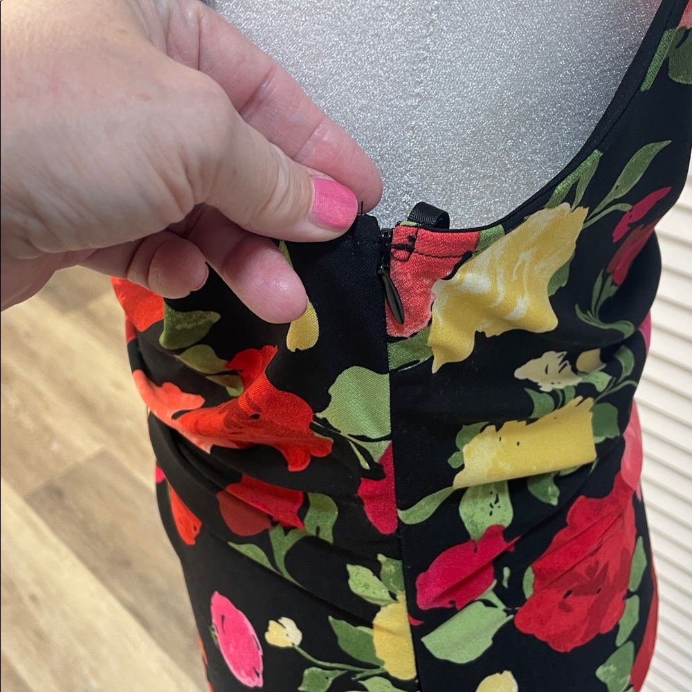 Premier Amour NWT Floral Sleeveless Maxi Dress Cinched Waist Size 14 - Picture 5 of 11